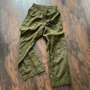 Olive Green Quince Linen pants